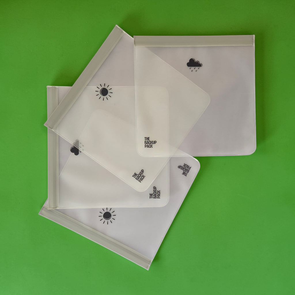 Reusable waterproof bag in childcare backpack — The Backup Pack Australia, Wet/ry Bag. 