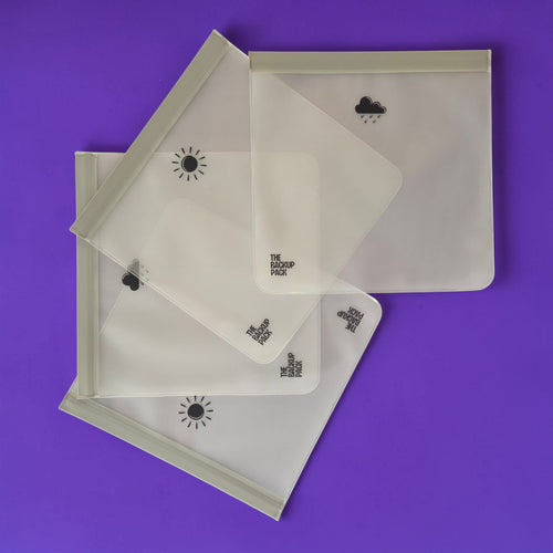 Reusable waterproof bag in childcare backpack — The Backup Pack Australia, Wet/ry Bag. 
